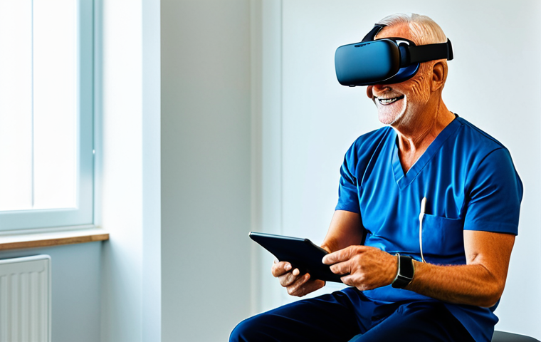 장애인재활상담사 이직 준비 방법 - Embracing Digital and AI-Assisted Rehabilitation**
    "A modern, bright rehabilitation clinic setti...