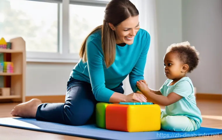 장애인재활상담사와 사회복지사의 차이점 - **Prompt 1: Rehabilitation Counselor Focusing on a Child's Functional Recovery**
    "A bright, clea...