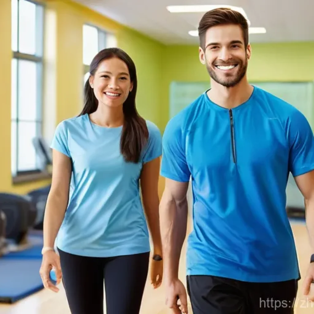 장애인재활상담사 직업 만족 사례 - **Prompt:** A young adult (male or female), wearing comfortable and modest activewear, is smiling br...