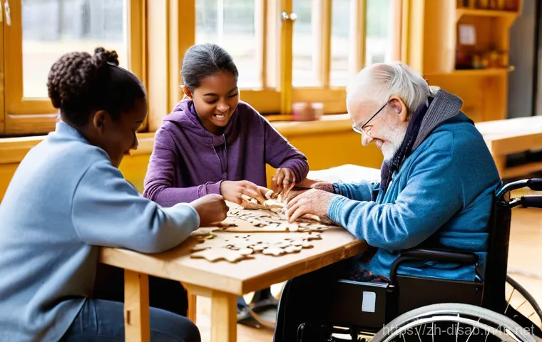 장애인재활상담사 사례관리 - **Prompt:** A visually dynamic scene showcasing advanced technology in rehabilitation. A young adult...